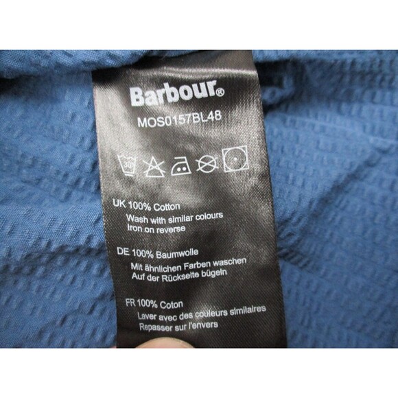 Barbour Bomber Jacket Adult Medium M Blue Full Zip Cotton Casual Pockets Mens - Picture 6 of 11